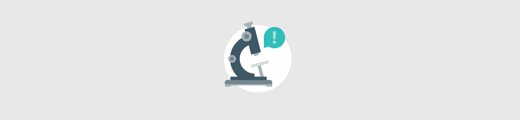 Microscope icon on a light grey background