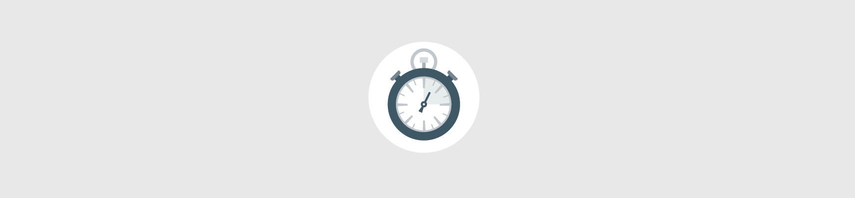 Stopwatch icon on a light grey background