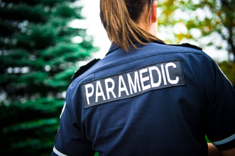person wearing a paramedics uniform