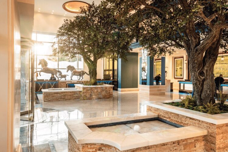 Photograph of the Fairmont Hotel lobby in Austin