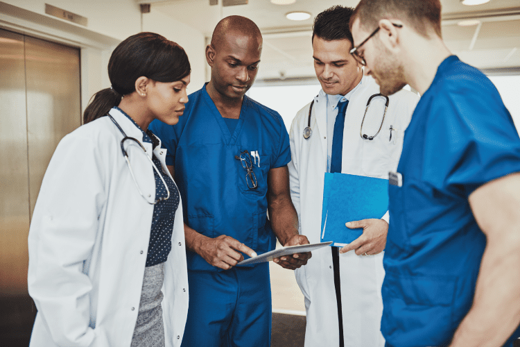 Diverse group of medical workers