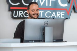 Staff using urgent care technology