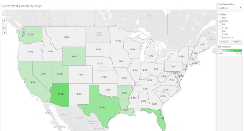 United States Covid Positivity Map