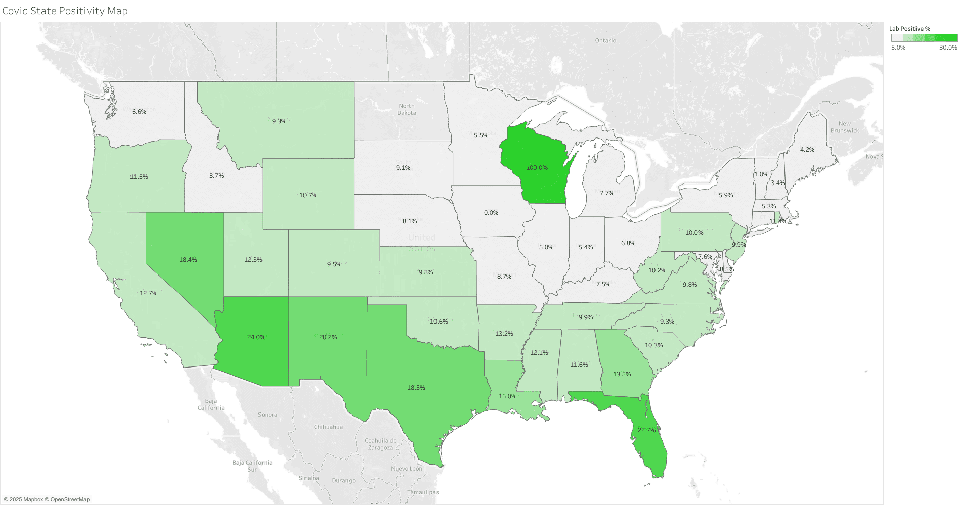 COVID State Positivity Map
