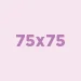 A placeholder image displaying the text "75x75" in purple on a light pink background, indicating an image size of 75 by 75 pixels.