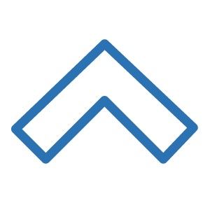 A blue, thick-bordered chevron pointing upward on a light gray background.