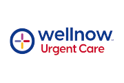 WellNow Urgent Care logo with a circular symbol containing blue, red, purple, and yellow lines, and the text "WellNow Urgent Care" beside it.