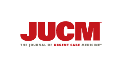 Logo for JUCM, The Journal of Urgent Care Medicine, with "JUCM" in large red letters and the subtitle in smaller text below on a light background.